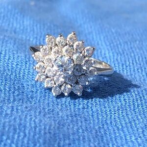 14k cluster ring